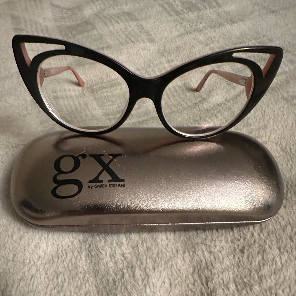 GX by Gwen Stefani Black and Pink Cat-Eye Glasses